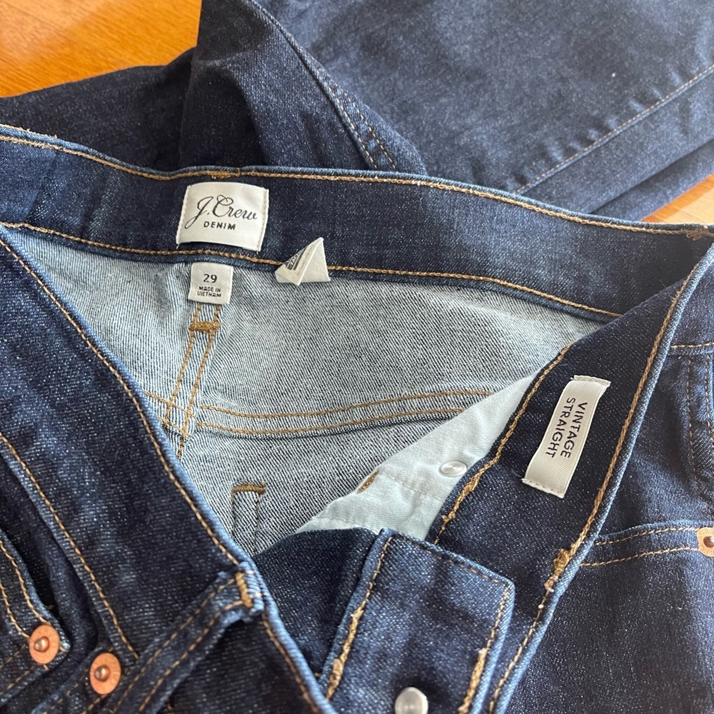 JCrew Women’s Vintage Straight Jeans in Dark Worn Blue